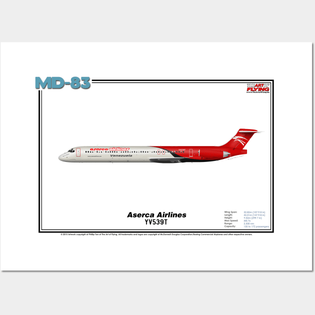 McDonnell Douglas MD-83 - Aserca Airlines (Art Print) Wall Art by TheArtofFlying